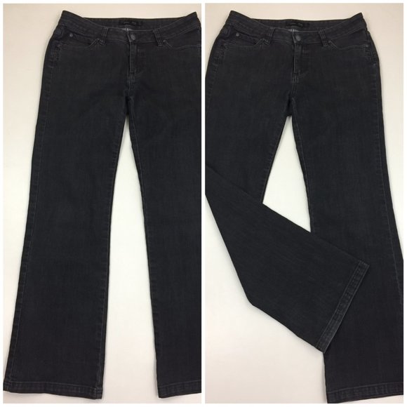 PRANA Dark Gray Wash Organic Cotton Blend 5 Pocket Logo Hardware Denim Jeans - Picture 1 of 10